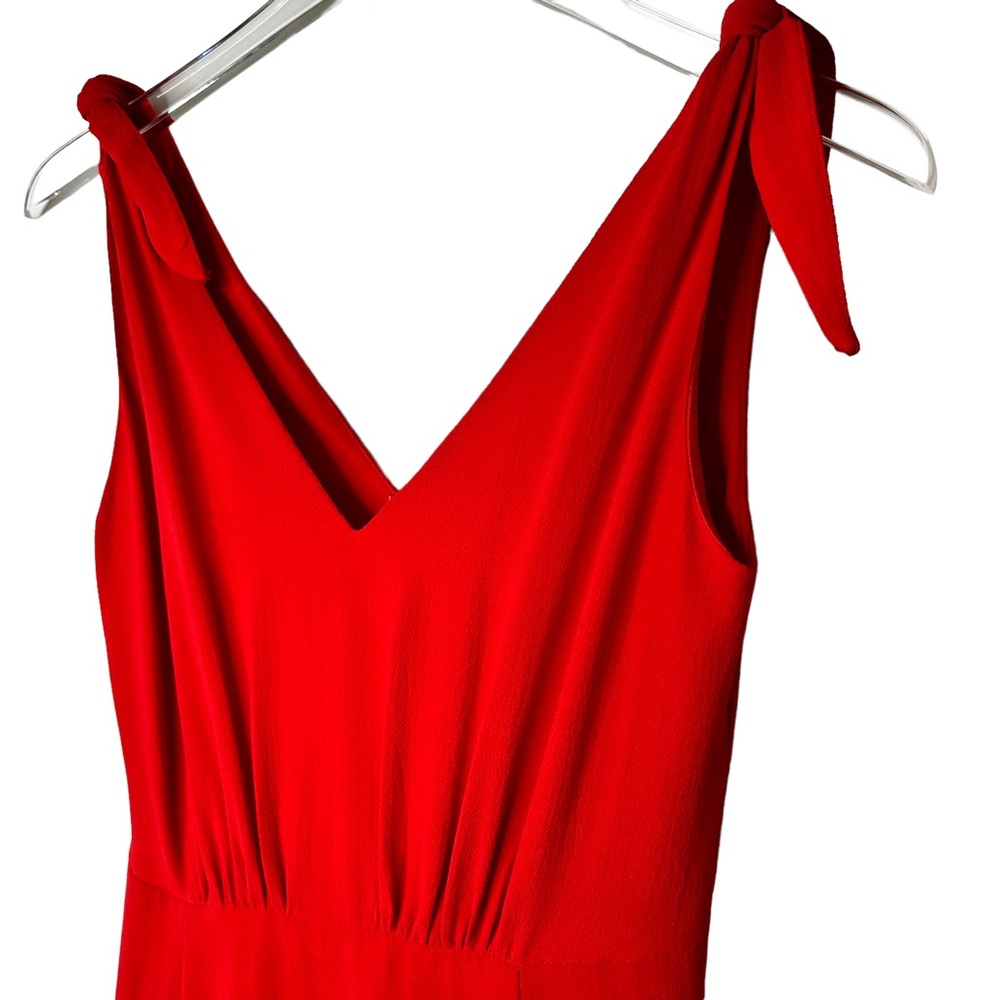 Betsy Johnson Pebble Crepe Midi Dress with Shoulder Ties in
Red Size 2 - Picture 5 of 13